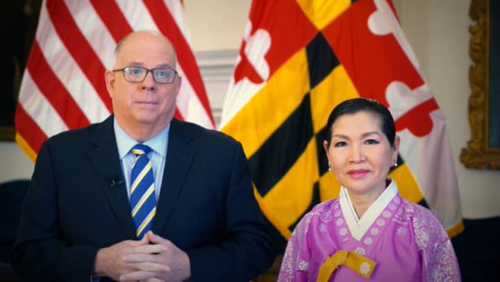 Governor Larry Hogan and First Lady Yumi Hogan