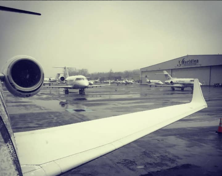 A photographer captured a view of Teterboro Airport.