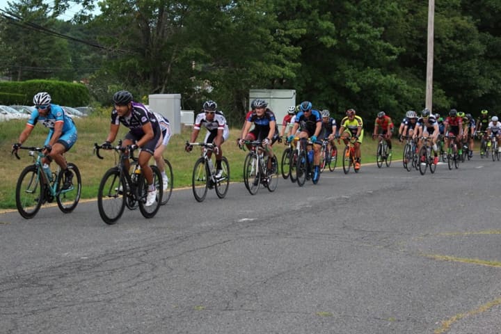 riders in an August criterium