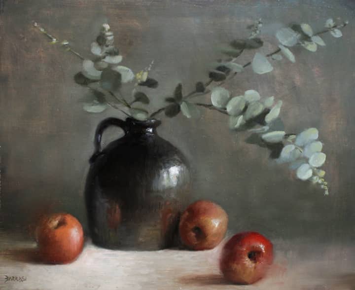 Bronx artist Sue Barrasi&#x27;s &quot;Morning Cider&quot; is one of the paintings featured in the Geary Gallery of Darien&#x27;s annual holiday show.