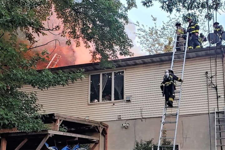 Palisades Park firefighters overcame the conditions to save the house.
