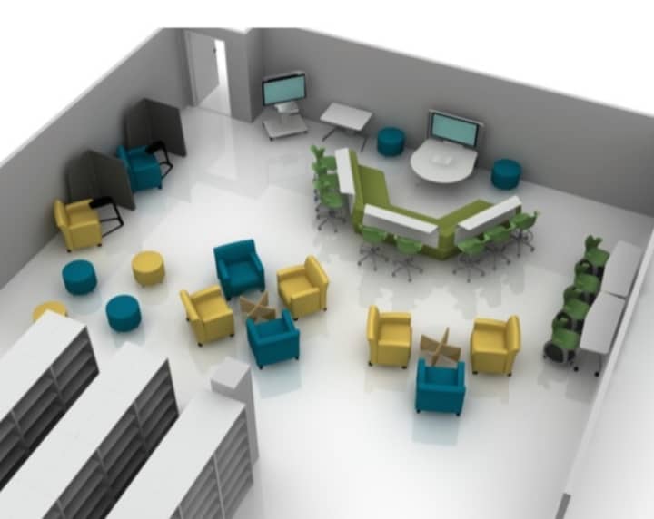 The Briarcliff Manor Education Foundation has approved a $97,000 grant for the funding of new learning spaces at the village&#x27;s middle and high schools (shown in model).
