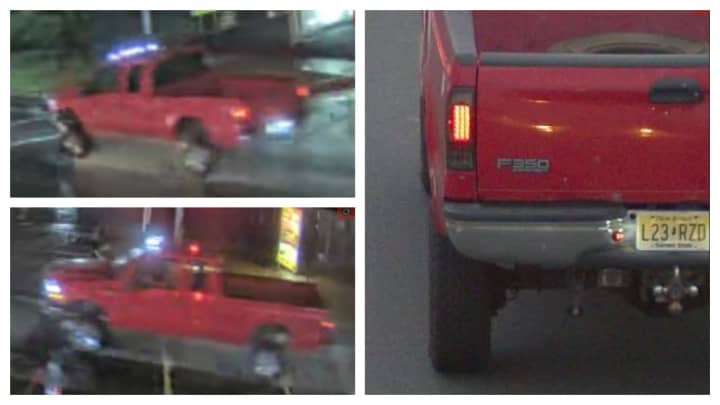 The red Ford F350 wanted for a Bensalem hit-and-run on Jan. 12.&nbsp;