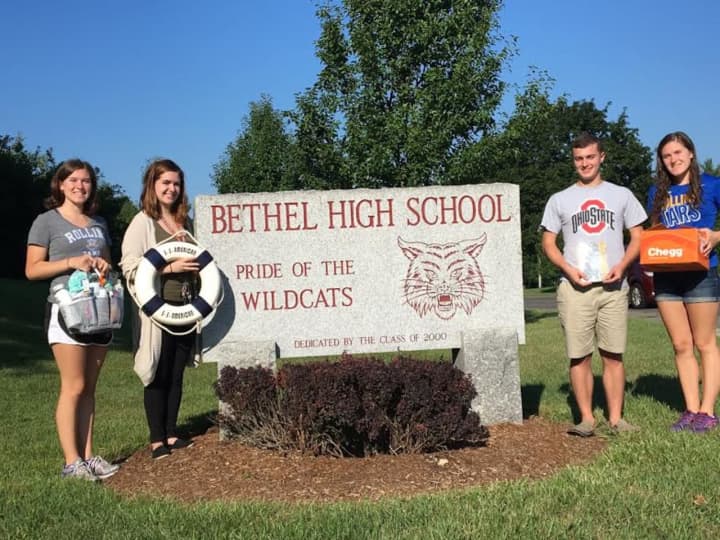 Bethel students (left to right) McKenna Leaden, Sara Rockmacher, Kevin Sholtes and Maura Leaden show some of the &quot;must-have&quot; items they will bring from home when they head to distant colleges.