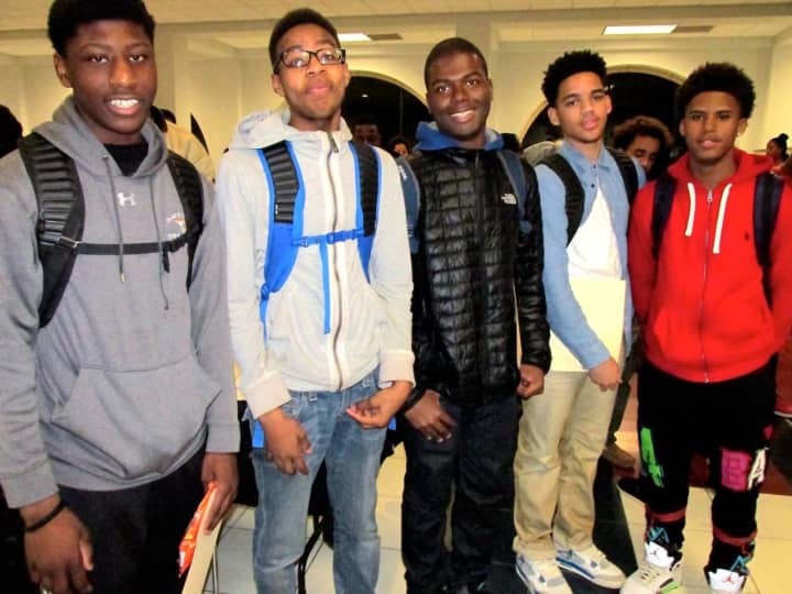 These students participated in a Black History Month event Feb. 8 in New Rochelle.