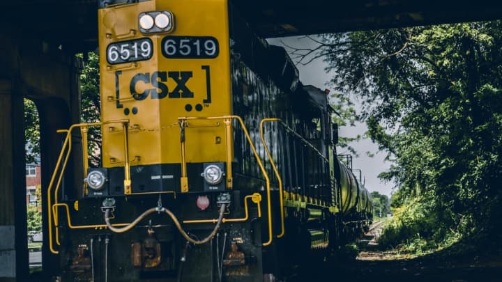A CSX freight train