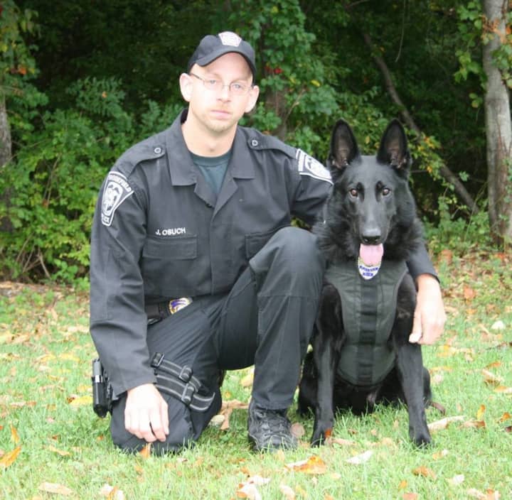 Bruno, with Brookfield police officer Jeffrey Osuch, was laid to rest on Monday.