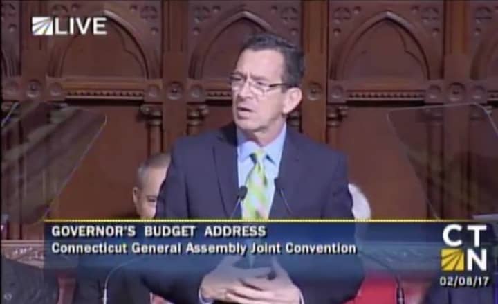 Gov. Dannel Malloy delivers his biennial budget address to the Connecticut General Assembly.