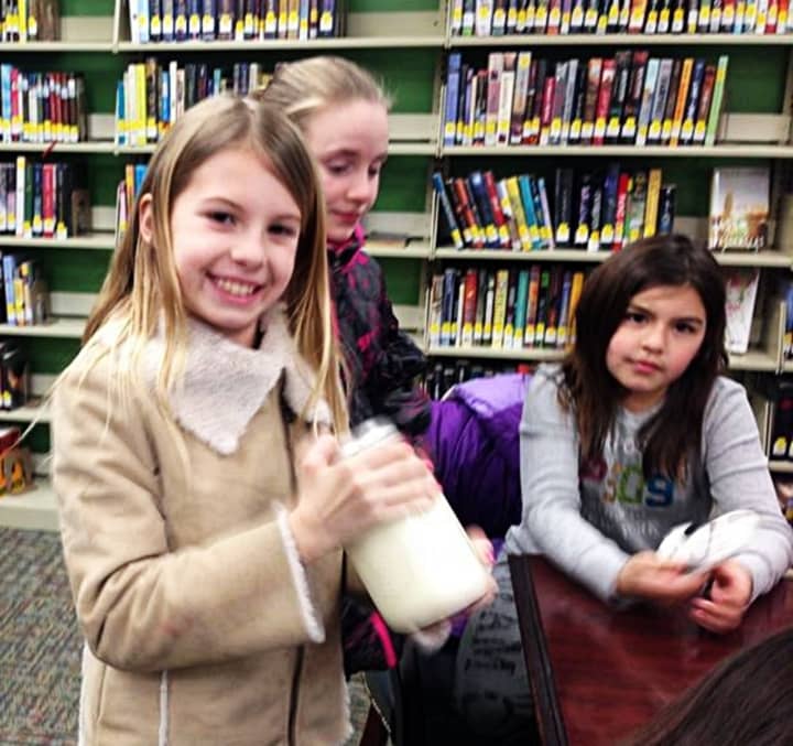 Kids recently experienced butter-making at the Bogota Public Library.