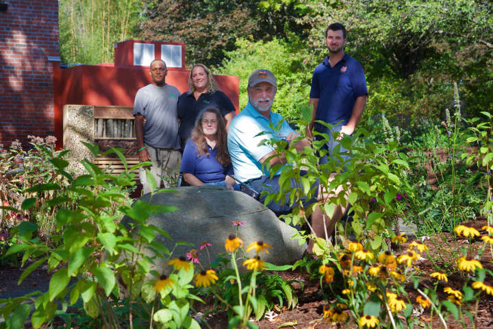 From left to right: Wilbert Frazier and Stacey Marcell of Northeast Horticultural Services, Jeanne Yuckienuz, Gregg Dancho and Jonathan Dancho of Connecticut&#x27;s Beardsley Zoo