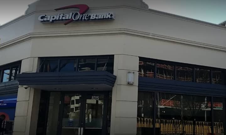 Capital One Bank in Silver Spring that was robbed.