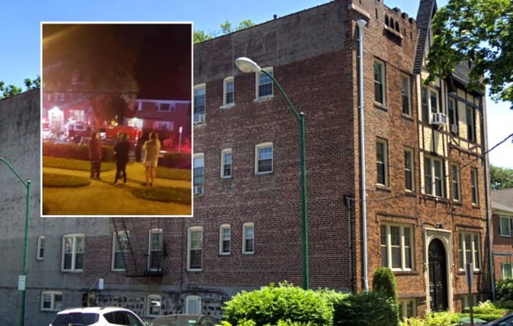 The fire was in a top floor apartment of the three-story Chesnut Avenue apartment building in Teaneck.