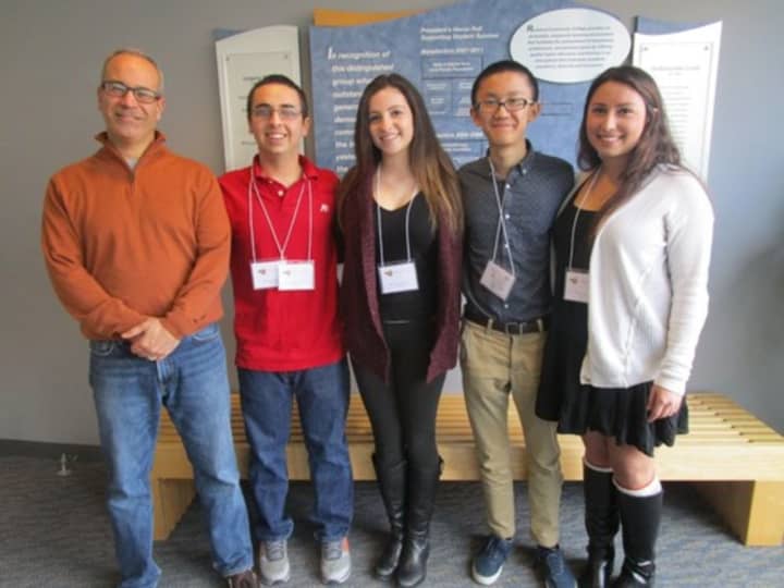 Clarkstown North High School students Eden Nebel, Kathryn Belkin, Skye Maisel and Brian Huang participated in the Rockland County Local History Conference at RCC.