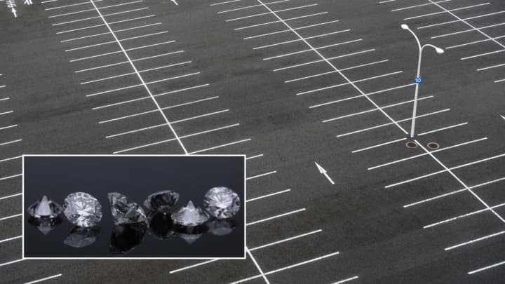 A diamond was discovered in the parking lot of the Pottstown Home Depot, according to police.