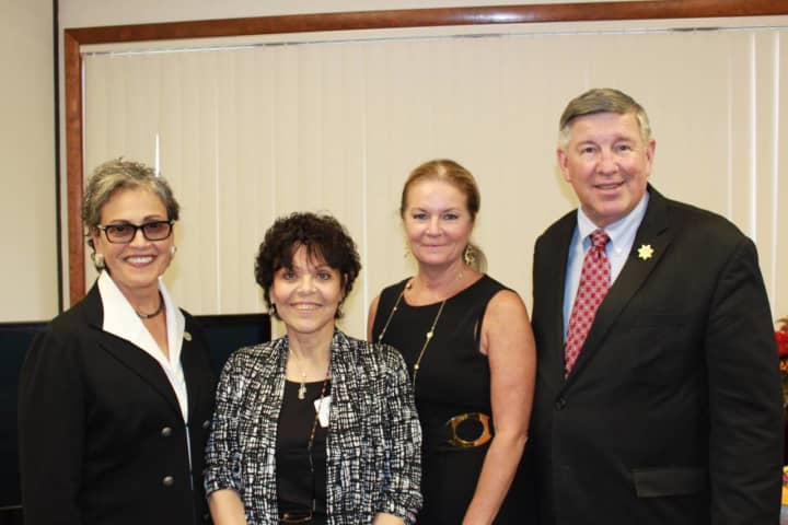 PARC Executive Director Susan Limongello, MHBIC Director Lois Tannenbaum, Putnam County Executive MaryEllen Odell, and Putnam County Sheriff Donald Smith at the opening of the Mid-Hudson Brain Injury Center. 