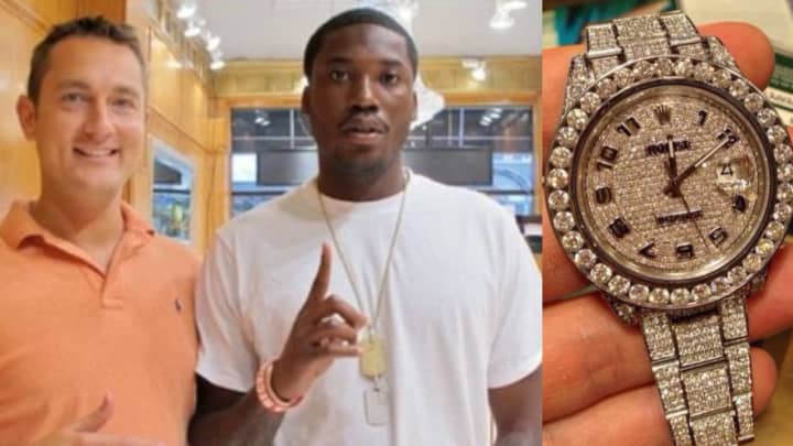 Philadelphia jeweler Dimitre Hadjiev, pictured here with rapper Meek Mill, was convicted of selling counterfeit Rolex watches in federal court this week.