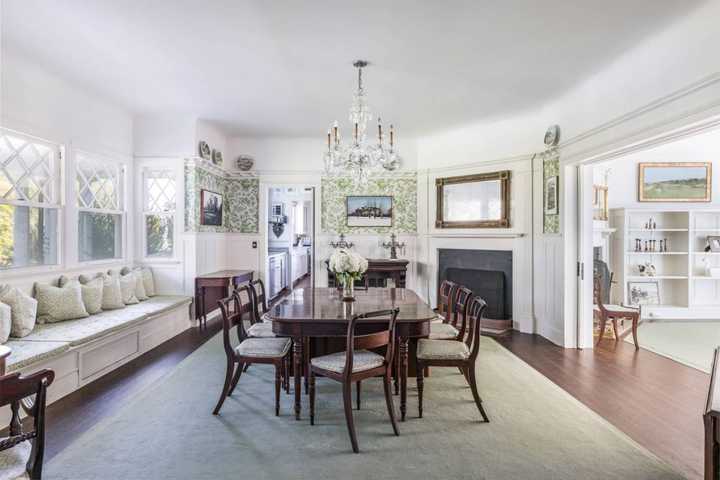 The dining room at the Frederick G. Potter House in East Hampton. 