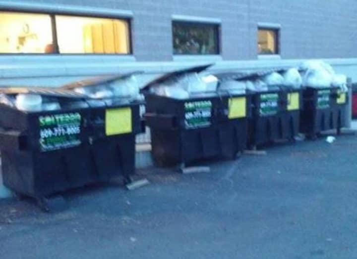 Dumpsters were overflowing Sunday.