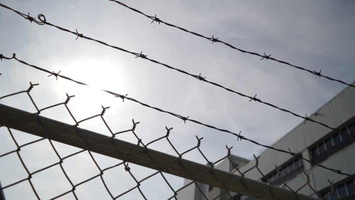 Barbed wire at a correctional facility.&nbsp;