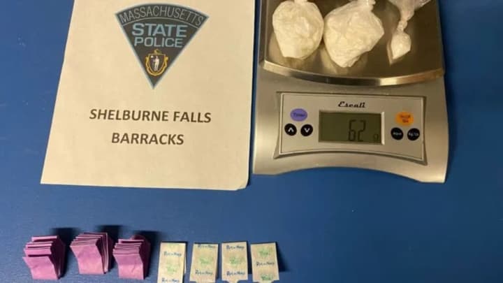 State troopers said they found 30 packets of heroin and 62 grams of cocaine during a traffic stop last week.