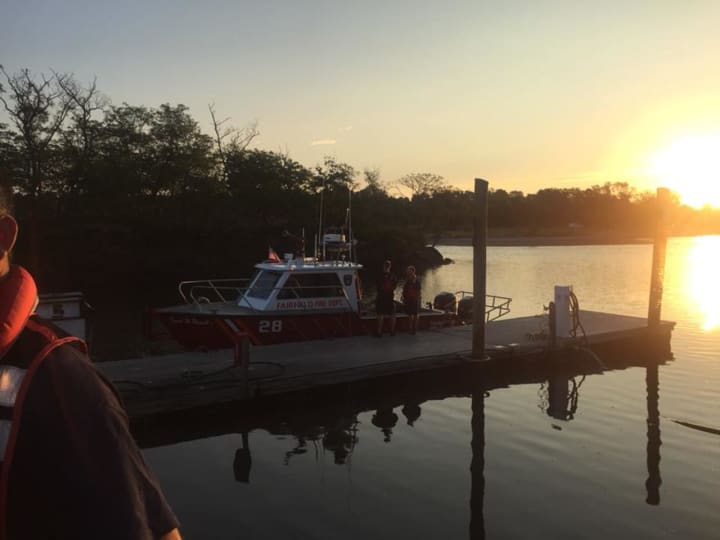 Fairfield Fire Marine units rescued a fisherman stranded at Penfield Lighthouse on Thursday morning