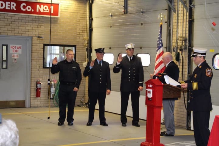 A swearing-in ceremony was held for recently promoted and new members of the Fairfield Fire Department.