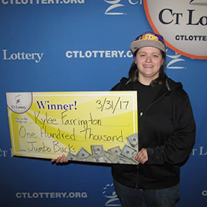 Kylee Farrington of Ansonia of Ansonia wins a big prize in the Jumbo Bucks game with the Connecticut Lottery. She bought her winning ticket in Monroe.