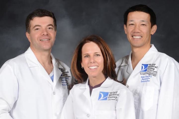 Fertility specialists from left to right are Ali Nasseri, Keri Greenseid, and Dehan Chen work for The Valley Hospital Fertility Center.