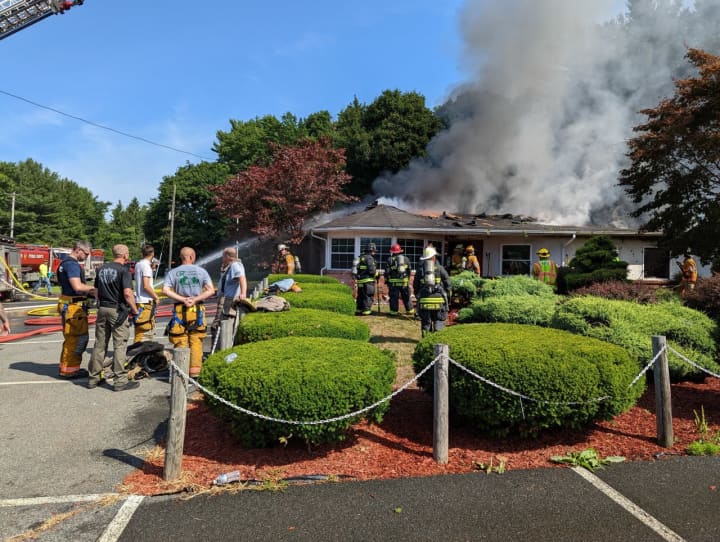 A fire chief is recovering after a large blaze at a commercial building in Schodack sent him to the hospital Wednesday, July 27.