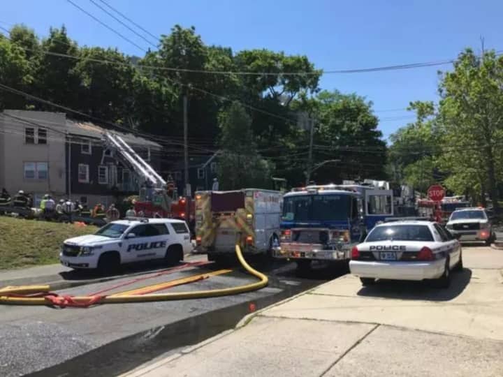 A fire displaced four families in Tarrytown Tuesday.