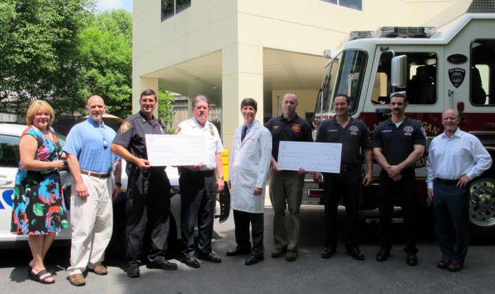 The Lake Mohegan Fire Department and Yorktown Police Department winners in the 2015 Chief&#x27;s Challenge for Fitness Jefferson Valley contest are shown.