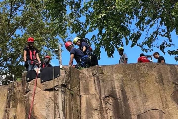 Members of the East Bergen Rappel Team recovered the body of a 21-year-old Somerset County man from the foot of the Palisades near the State Line lookout in Alpine.