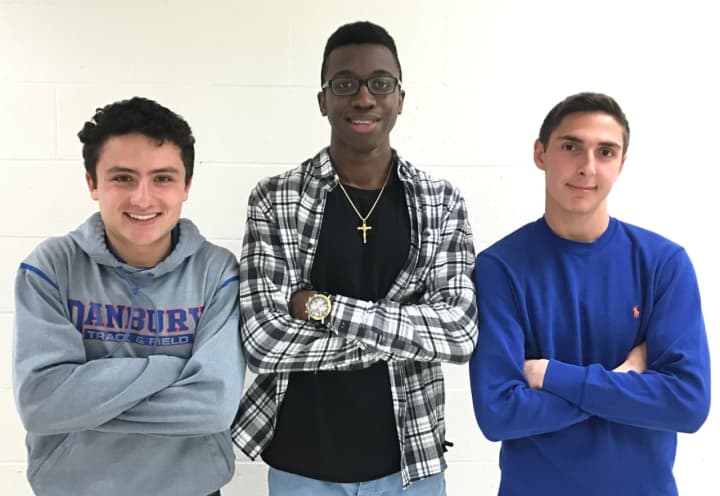 Danbury High seniors (left to right) Bradley Fox, Tumani Edwards and Chris Leone will host &quot;Fun and Fitness&quot; nights at two elementary schools to promote active and healthy lifestyles to young children.