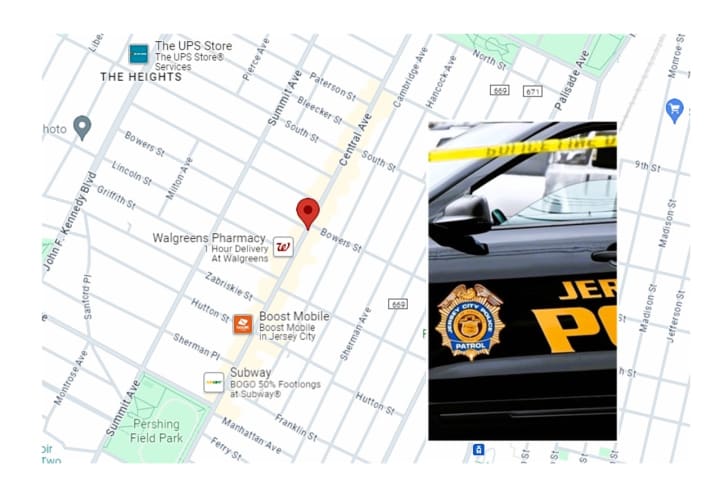 Witnesses reported seeing two gunmen flee east on Bowers Street following the shooting on Central Avenue in Jersey City around 9 p.m. Sunday, April 7.
  
