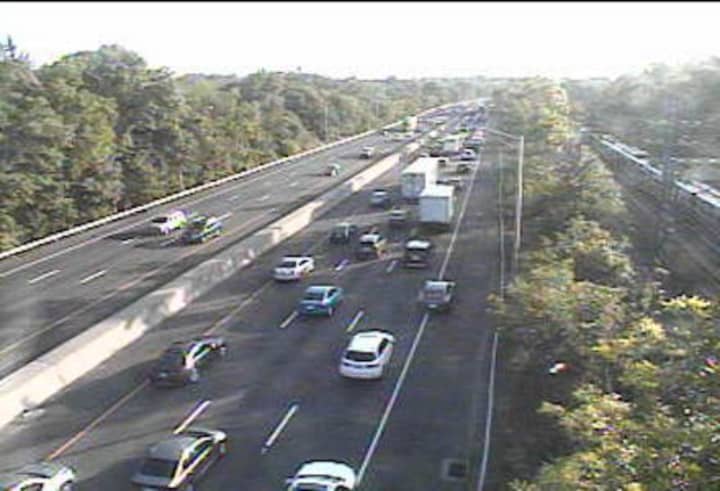 Traffic is heavy on I-95 South north of Davis Drive in Greenwich early Tuesday evening.