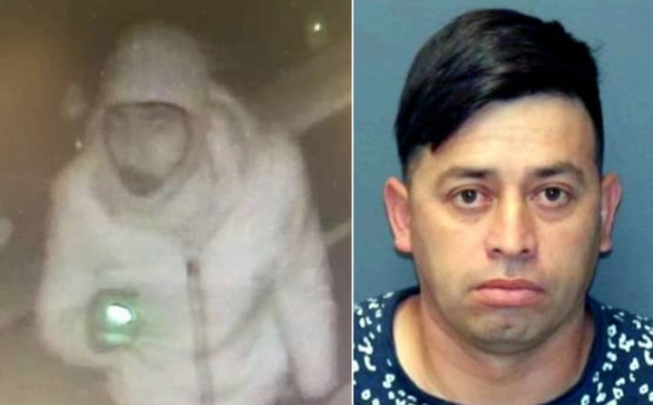 LEFT: Authorities are searching for this man. RIGHT: Victor Ramirez-Troncoso remained held in the Bergen County Jail. Both are believed to belong to a Chilean burglary crew.