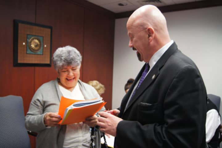 Stratford State Rep. Joe Gresko met with retired Stratford teacher Lynnette Baroni recently at the State Capitol.
