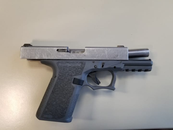 The loaded, unserialized &quot;ghost gun&quot; that New York State Police found following a pursuit on Long Island (file photo).
