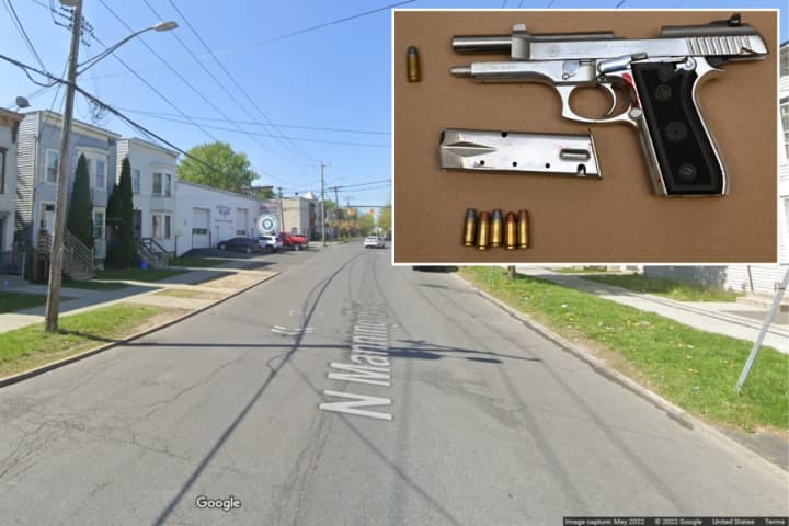 The gun Albany Police recovered after a man was allegedly stabbed by his ex-girlfriend&#x27;s son during an altercation on North Manning Boulevard Tuesday, July 12.
