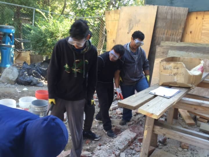 Habitat for Humanity built a house for a veteran in Yonkers with assistance from Roosevelt High volunteers.