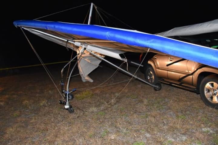 Florida authorities say Harrison resident Tomas Banevicius died when his hang-glider (pictured) suddenly nose-dived, sending him crashing 35 feet to the ground.