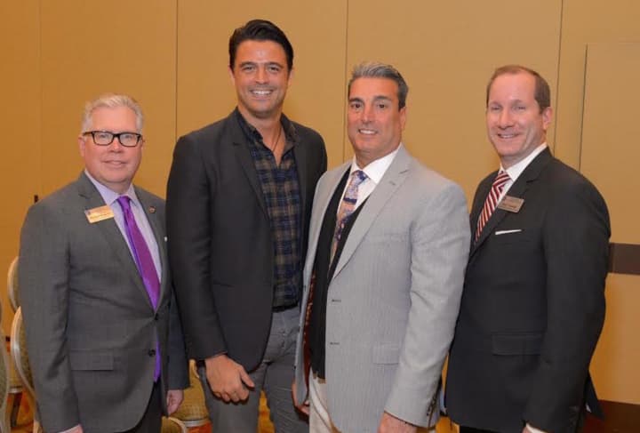 Left to right are Richard Haggerty, HGAR CEO; John Gidding; Donald Arace of Prospect Lending, the event’s Premier Sponsor; and Gary Connolly, HGAR MLS Director.