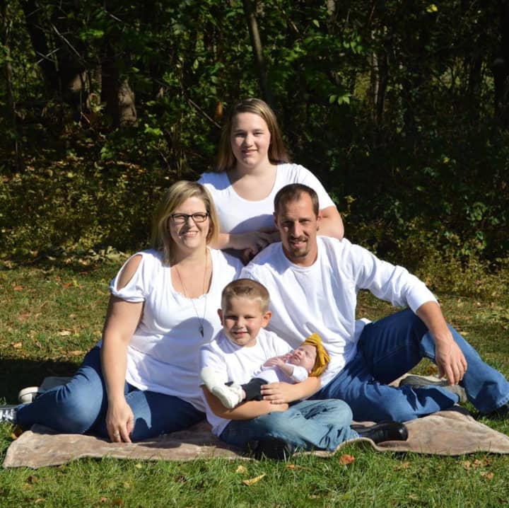 Kevin Hostetter with his wife Jody and their three children in October, 2019.