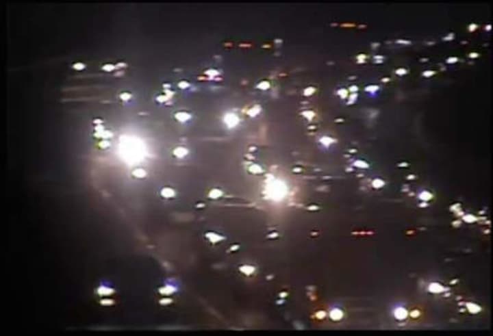 A pedestrian was hit by a car on I-84 east Thursday evening, causing heavy congestion.