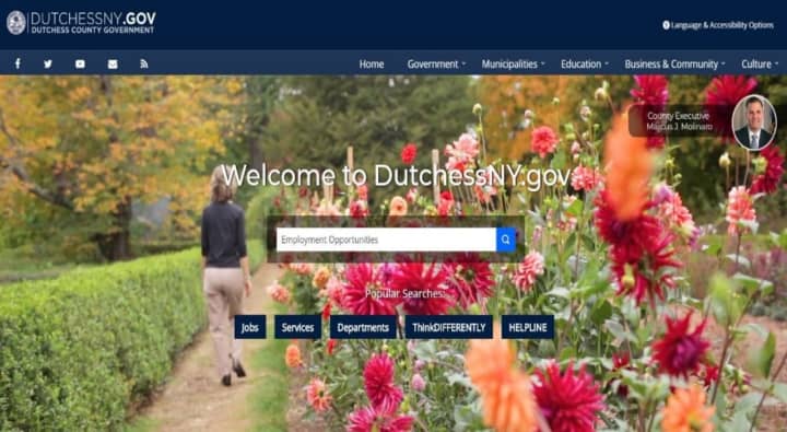 Homepage of the new Dutchess County website (dutchessny.gov)