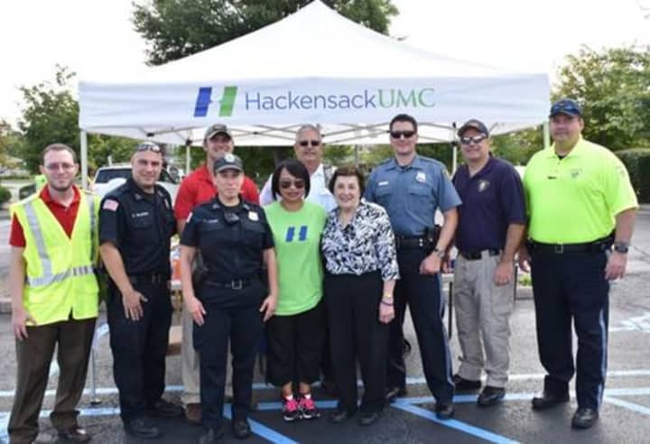 Police officers, AAA and HUMC officials partnered for a CarFit program in Woodcliff Lake.