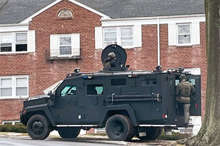Bergen County Regional SWAT Team at the Oxford Terrace Apartments in River Edge on Tuesday, Feb. 21.