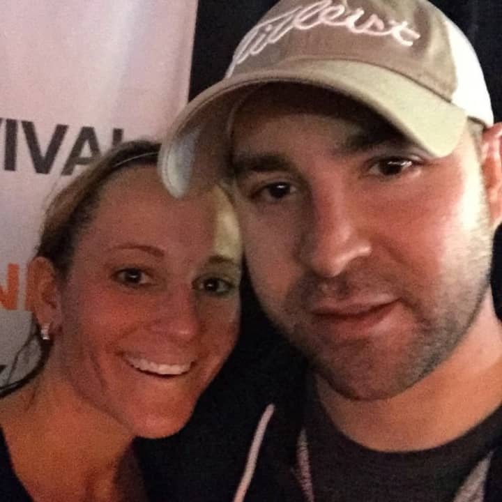 Lauren DiMaulo with her husband at Cycle for Survival in Chicago in 2013.