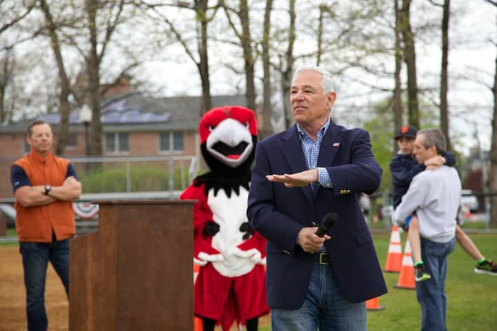 Bobby Valentine joins Englewood Cliffs Little League for Opening Day.