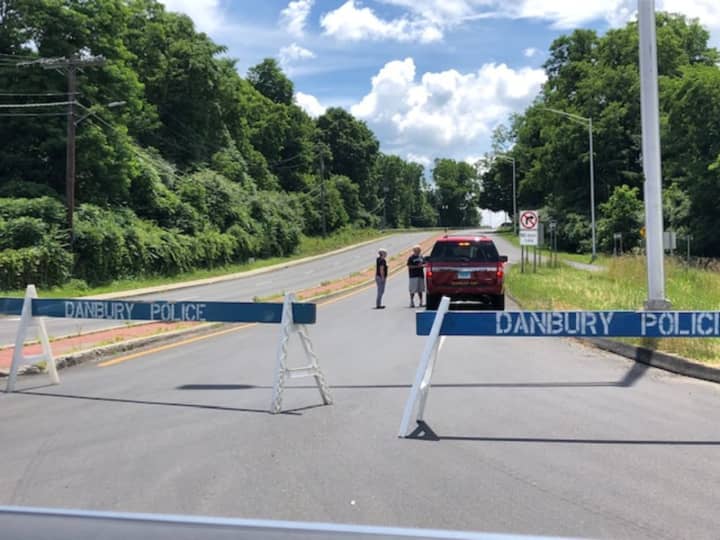 One of the road closures during the incident on Wednesday, July 3 near the New York/Connecticut border.